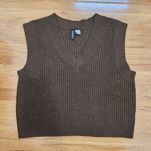 H&M Dark Brown Knit Sweater Vest